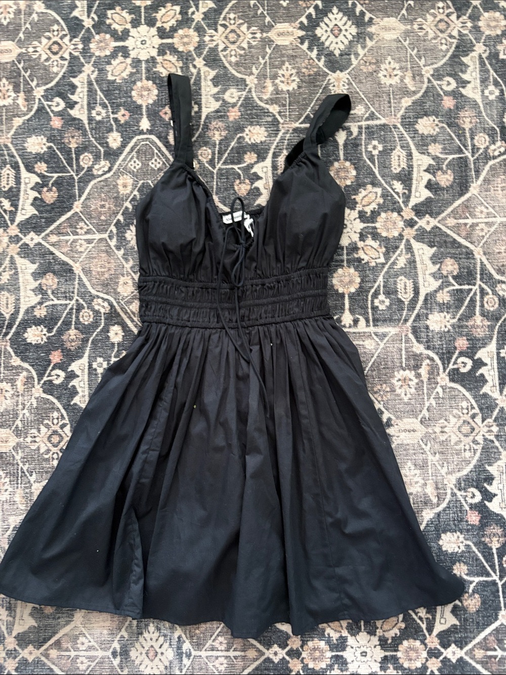 NWT Abercrombie & Fitch Black Sundress w/built in shorts and bra XXS